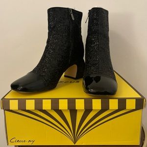 Circus NY Osten Glitter Sparkle Ankle Bootie Square Block